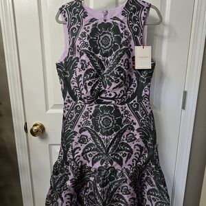 Carolina Herrera Floral Print Silk Dress, Size 10, NWT MSRP $2,690